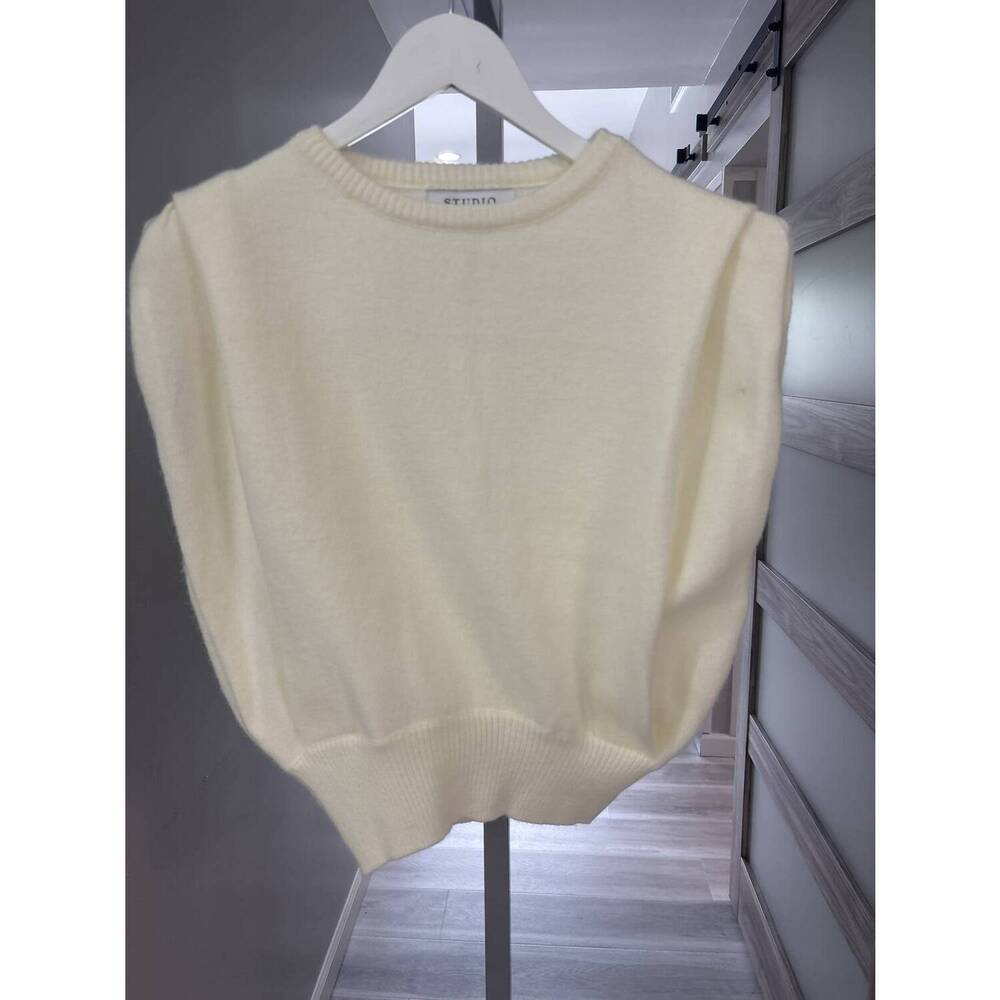 NEW STRUT & BOLT women's knit muscle vest in ivory
